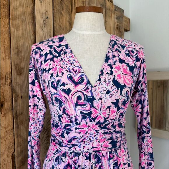 LILLY PULITZER Nichola Long Sleeve Maxi Dress in Love You Bunches Size Small - Picture 2 of 14